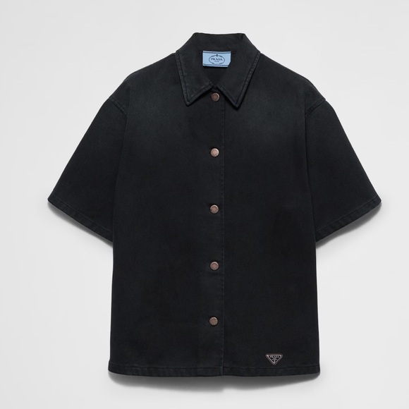 Prada Black Denim Shirt - Picture 1 of 7
